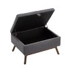Vynxaria Mid-Century Modern Square Coffee Table Storage Bench - Assembled, 3-in-1 for Living Room/Entryway/Shoe Bench - 2 of 4