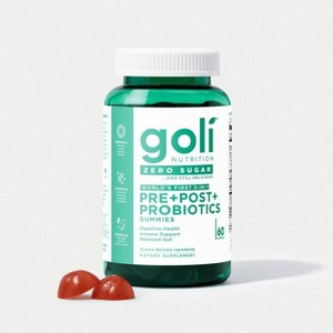 Goli Nutrition Pre Post Probiotics Sugar Free Dietary Supplement Gummies - 60ct - 1 of 4