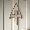 White-washed Cross Hanging Accent Wood & Rope - Foreside Home & Garden - 2 of 4