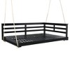 YOOCOZZ Acacia Wood Patio Open-Side Minimalist Design Full Size Porch Swing Bed with Hemp Ropes - 4 of 4