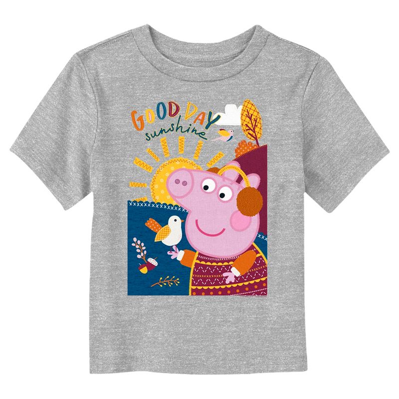 Toddler's Peppa Pig Good Day Sunshine Embroidery T-Shirt, 1 of 4