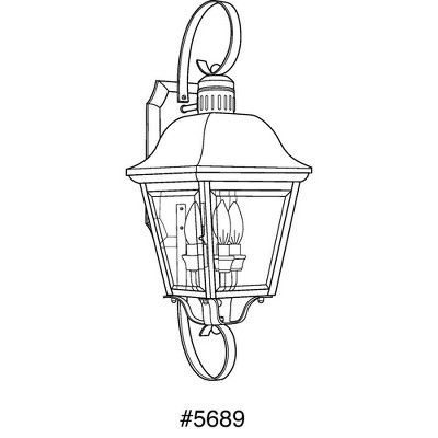 Antique Bronze 26" Outdoor Wall Lantern with Beveled Glass
