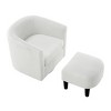 Gulches 360¡ã Swivel Accent Chair with Ottoman (White), Corduroy Fabric for Living Room Bedroom - 2 of 4