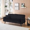 TiramisuBest Twin Size Daybed Metal Frame with Trundle Set, Twin Day Bed Sofa, Daybed and Roll Sofa Bed for Guest Room, Bedroom, Living Room, Black - 3 of 4