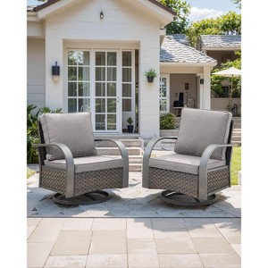 SUGOLD Patio Swivel Glider Chair, All-Weather Rattan Wicker Rocking Chair - 1 of 1