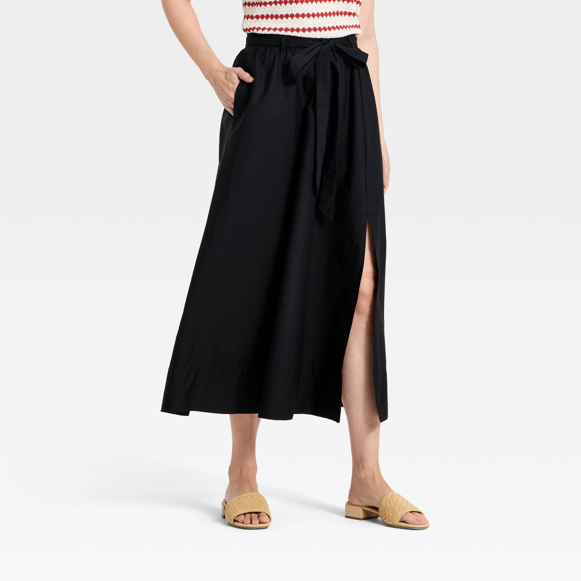 Women's Belted Maxi A-Line Skirt - A New Day™
