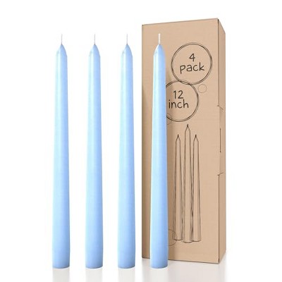 12 inch Taper Candles Set of 4 - Dripless and Smokeless Candle Unscented - Slow Burning Candle Sticks