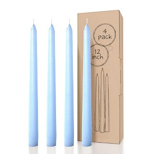 12 inch Taper Candles Set of 4 - Dripless and Smokeless Candle Unscented - Slow Burning Candle Sticks - 1 of 4