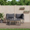 vidaXL Patio Furniture Set 3 Piece Loveseat with Anthracite Cushions, Modular Poly Rattan for Garden, Deck, and Terrace - 2 of 4