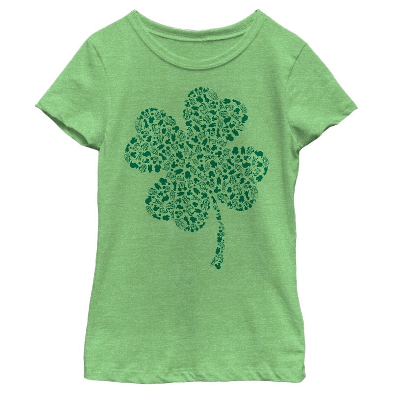 Girl's Mickey & Friends Shamrock Has All Your Friends T-Shirt, 1 of 5