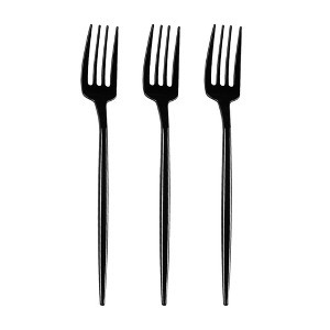 Smarty Had A Party Solid Black Moderno Disposable Plastic Dessert Forks (240 Forks) - 1 of 1