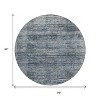 Denim Blue And Ivory Striped Washable Indoor Outdoor Area Rug - 3 of 4