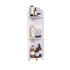 VECELO 3/4-Tier Corner Shelf Stand, Small Storage Organizer for Narrow Space, Toilet Paper Stand for Bathroom, White - 2 of 4