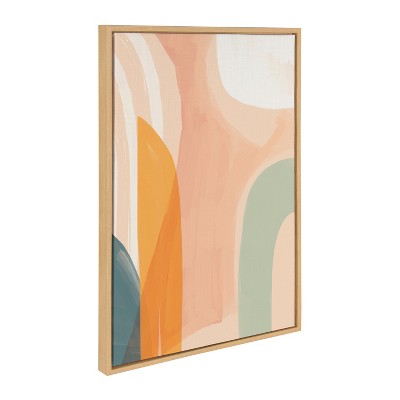 Sunrise Over Marrakesh Abstract Canvas Print with Natural Frame
