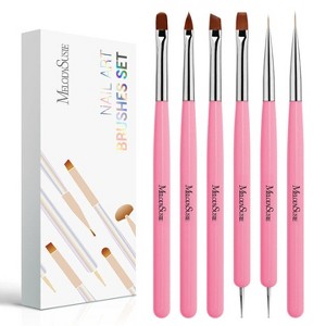 Nail Art Brushes Set 6Pcs - Pink - 1 of 4