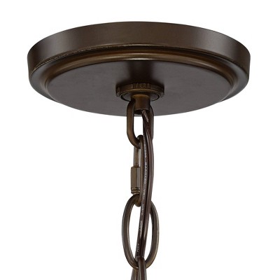 Edinger Bronze Drum Pendant Chandelier with Waterglass Shade