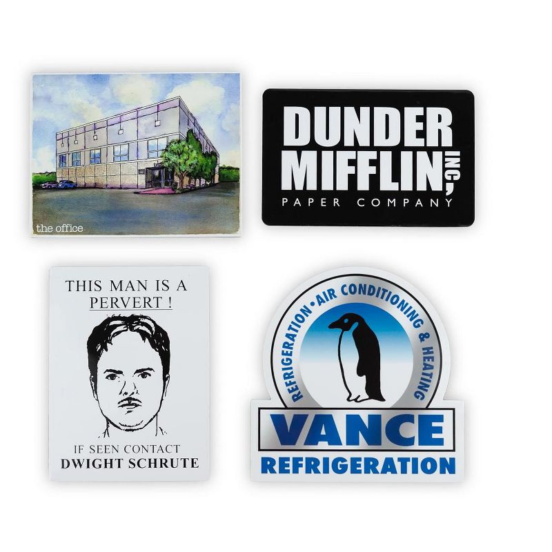 Just Funky The Office Fridge Magnet Set - 4pcs Cool 4x3 Inches Flat Refrigerator Magnets, 2 of 8