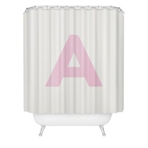 Deny Designs April Lane Art Block Monogram Shower Curtain - 1 of 3