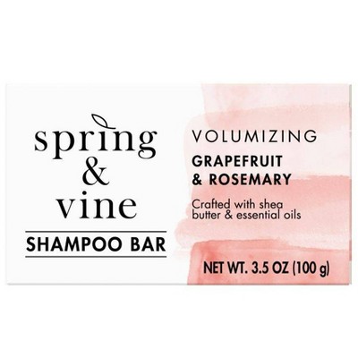 Spring & Vine Grapefruit & Rosemary Volumizing Shampoo Bar - 3.5oz