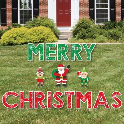 Big Dot of Happiness Very Merry Christmas - Yard Sign Outdoor Lawn Decorations - Holiday Santa Claus Party Yard Signs - Merry Christmas