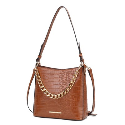 MKF Collection Bizzy Faux Crocodile-Embossed Vegan Leather Women’s Shoulder Bag by Mia K