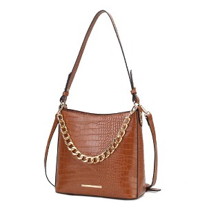 MKF Collection Bizzy Faux Crocodile-Embossed Vegan Leather Women’s Shoulder Bag by Mia K - 1 of 4