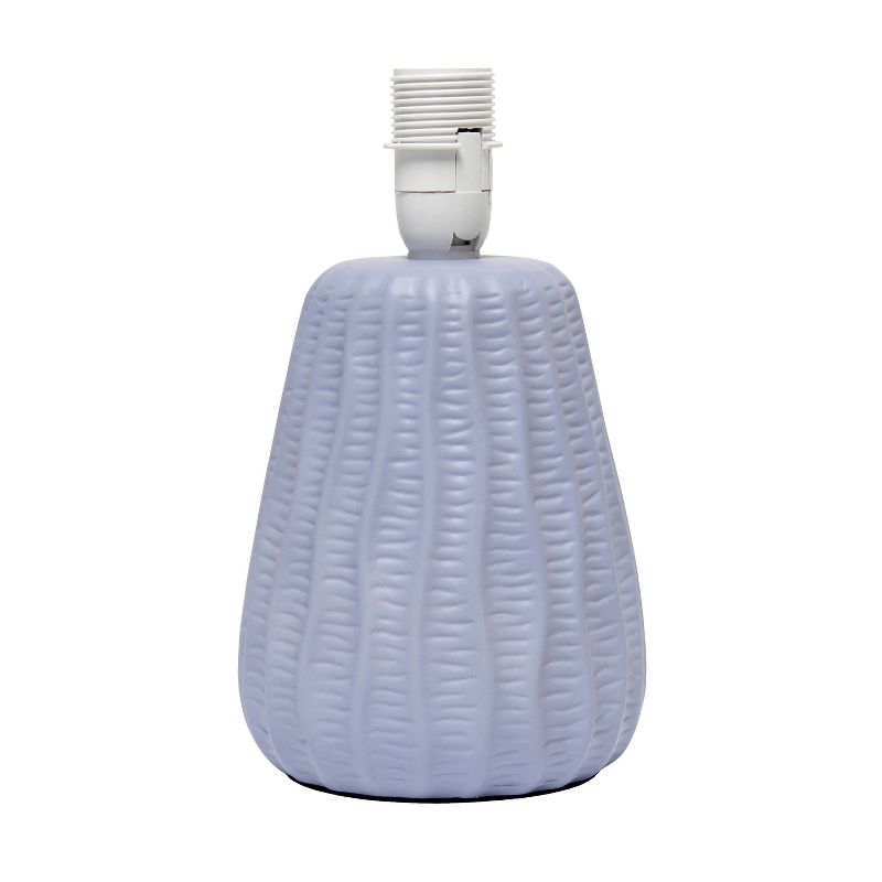 11.02" Mini Modern Ceramic Pastel Accent Bedside Table Desk Lamp with Matching Fabric Shade Periwinkle - Simple Designs, 3 of 10