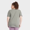Women's Floral Mushroom Short Sleeve Graphic T-Shirt - Olive Green - 2 of 3