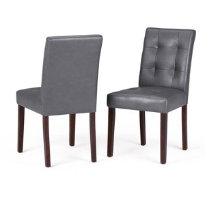 Jefferson Parson Dining Chair Set of 2 Stone Gray Faux Leather - Wyndenhall, Grey Gray