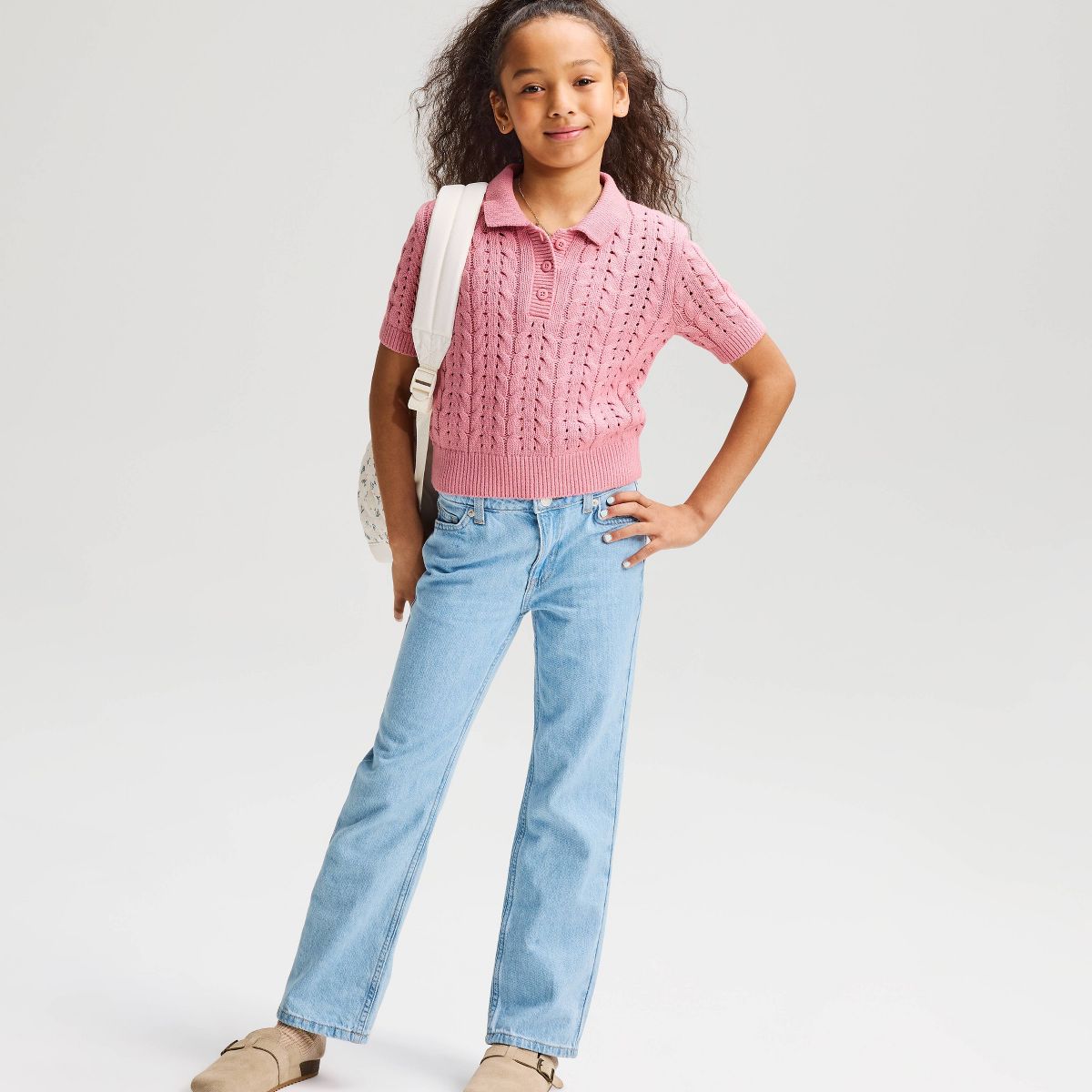 Girls' Short Sleeve Pullover Sweater - Cat & Jack™ - thumbnail 10