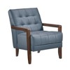 CAVINAS Leather Upholstered Accent Chair,Modern Arm Chairs with Solid Wood Arms and Legs for Bedroom,Reading Room - 3 of 4