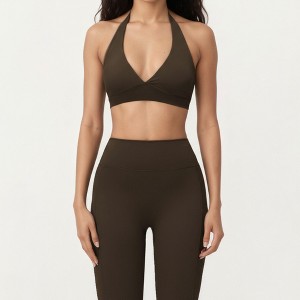 Anna-Kaci Active Women's Halter Neck Sports Bra with Deep V-Front, Wide Underband Support and Smooth Stretch Fabric - 1 of 4