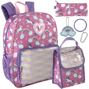 Mochila escolar Trail maker de 16.5 pulgadas para niños y niñas, set de 6 en 1