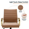 LeisureMod Benmar Leather Office Chair with Gold Accents, Adjustable Height, Swivel Base, Ergonomic Design for Home Office, Study, or Workspace - 4 of 4