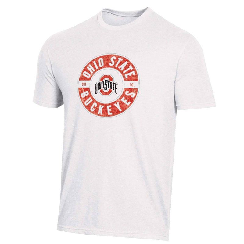 NCAA Ohio State Buckeyes Men&#39;s White Biblend T-Shirt, 1 of 4