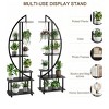 Black 6-Tier 69.2'' Tall Half Moon Plant Stand With Drawers, Metal Indoor Plant Shelf Rack For Multiple Plants, Sturdy Tiered Circle Display Holder - 3 of 4