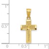 Black Bow Jewelry 14k Yellow Gold Small Diamond-Cut Flat Rope Cross Pendant, 10 x 22mm - 4 of 4