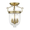 Livex Lighting Jefferson 3 - Light Flush Mount in  Antique Brass - 3 of 4