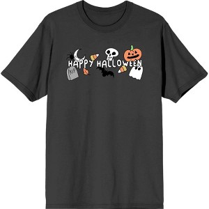 Kids Halloween Cartoon Icons Adult Crew Neck Short Sleee Tee - 1 of 2