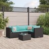 vidaXL Patio Lounge Set Black, Water blue - 2 of 4