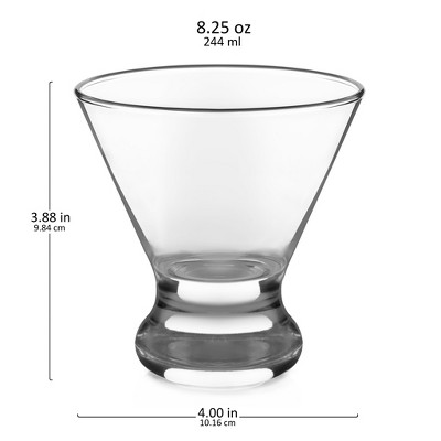 Libbey Clear Glass Stemless Martini Cocktail Set of 4