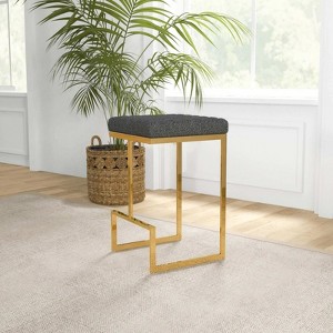 FONTOI Counter and Bar Stools, Bar Stools with Footrest and Comfortable Seat for Kitchen Living Room Bedroom, Gray, 16"*29"*16" - 1 of 4