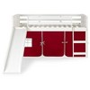 Donco Kids Louver Twin White Low Loft Bed With Slide & Red Tent - 2 of 4