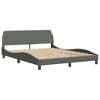 vidaXL Elegant Dark Gray Fabric Queen Bed Frame with Headboard - 59.8 - 2 of 4