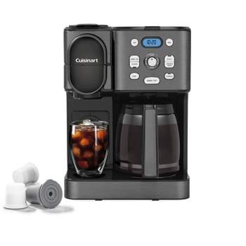 Cuisinart Coffee Center 2-IN-1 Coffee Maker and Single-Serve Brewer -Black Stainless Steel- SS-16BKS
