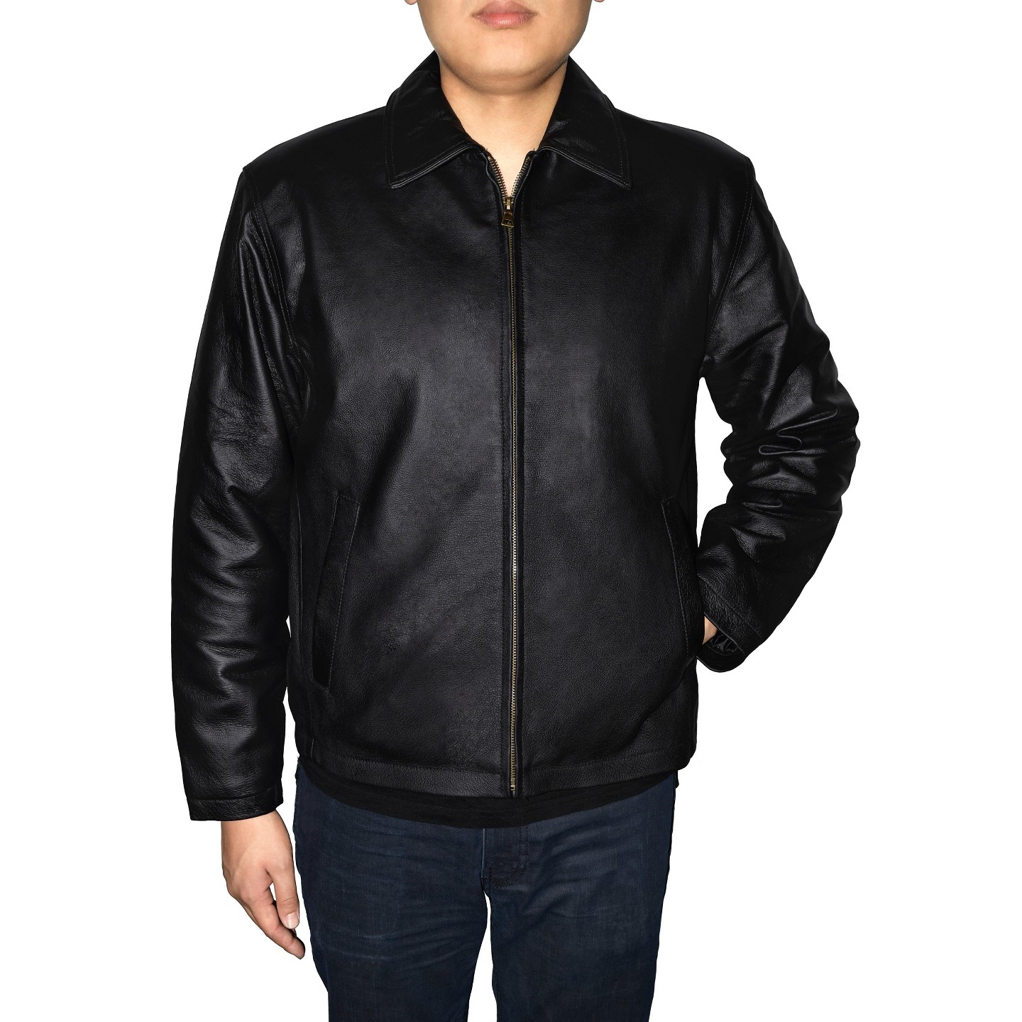 Мужская куртка Victory Outfitters Genuine Leather Straight Jacket Black, цвет: Чёрный — фото 2
