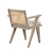Rubber Wood Accent Chair with Rattan Backrest and Padded Seat, Armchair for Bedroom, Dining Rooom, Living Room, Indoor Furniture - The Pop Home - 3 of 4