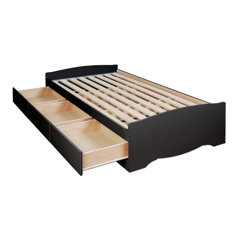 3 Drawers Mate's Twin XL Platform Storage Bed Black - Prepac: College Student Essential, No Box Spring Required - image 1 of 4