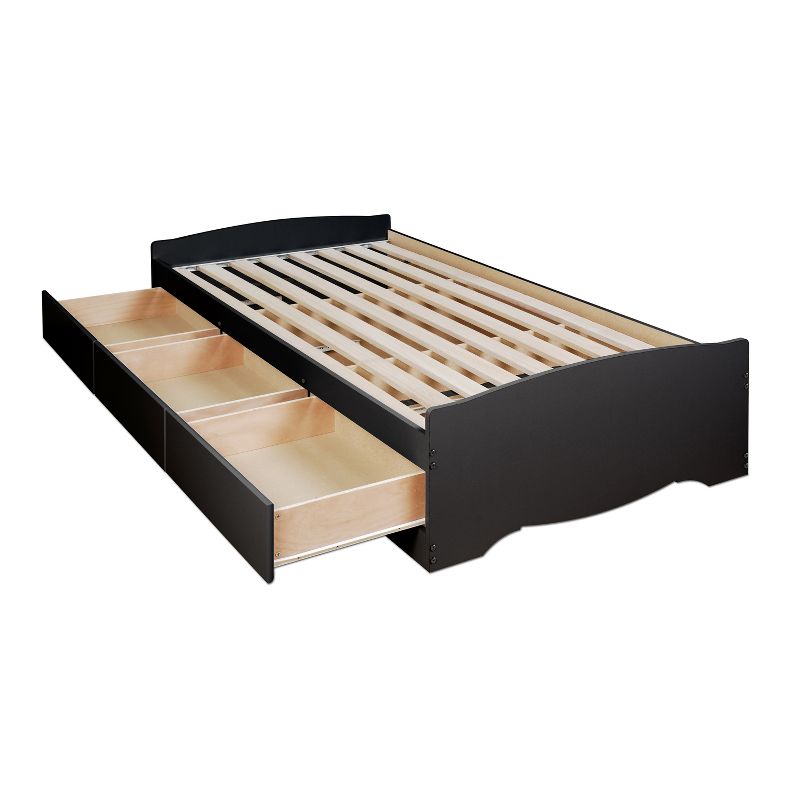 3 Drawers Mate&#39;s Twin XL Platform Storage Bed Black - Prepac, 3 of 7
