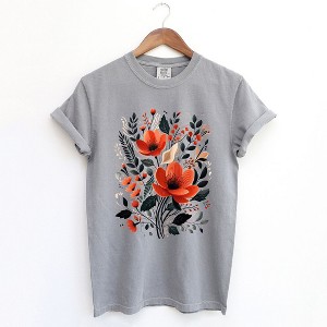 Simply Sage Market Women's Rustic Flowers Short Sleeve Garment Dyed Tee - 1 of 3